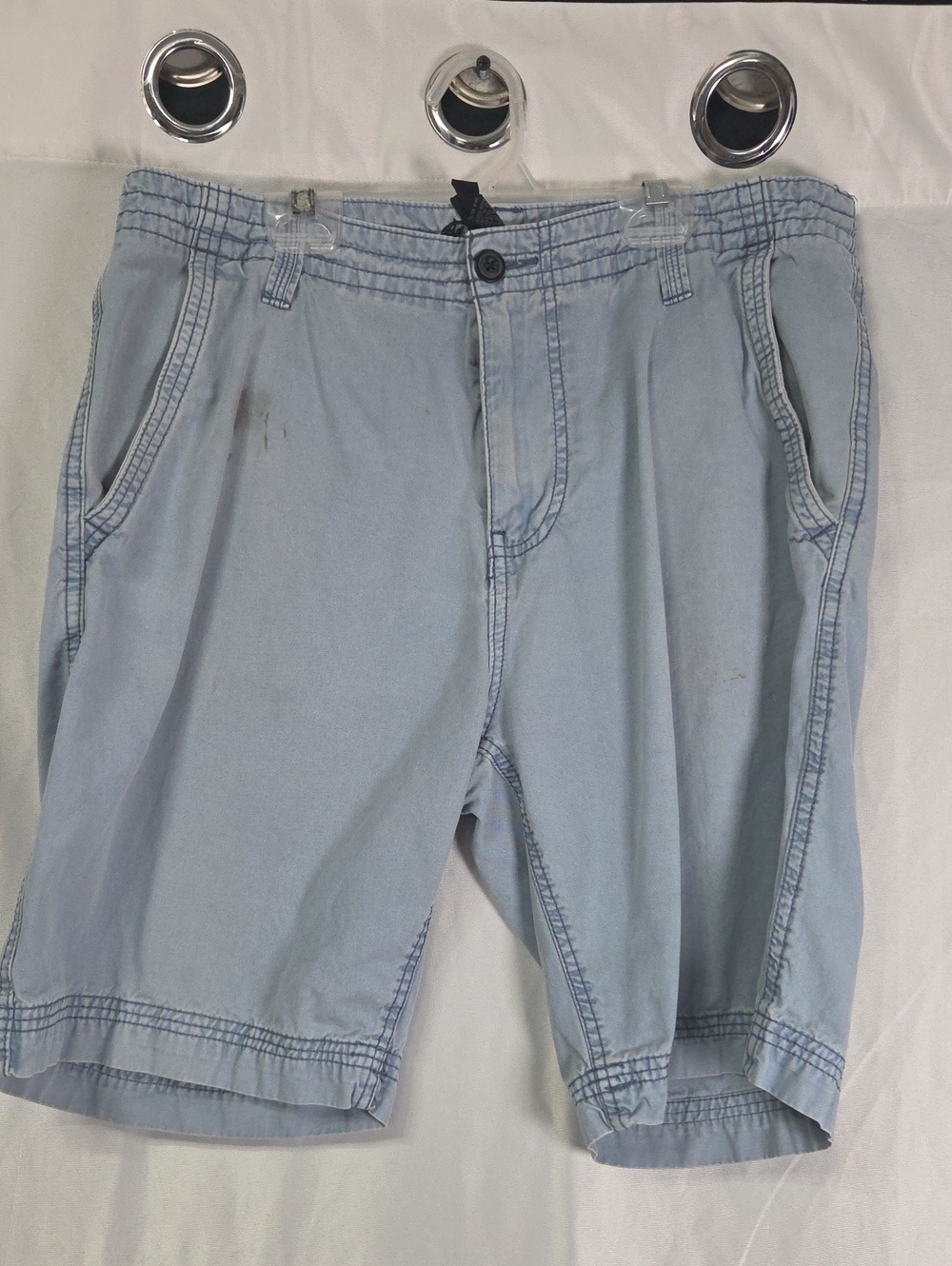 Plugg Men's Light Blue Elastic Waist Cotton Hybrid Shorts Size 34 [1788]